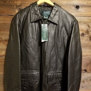 Ralph Lauren Black Leather Field Jacket